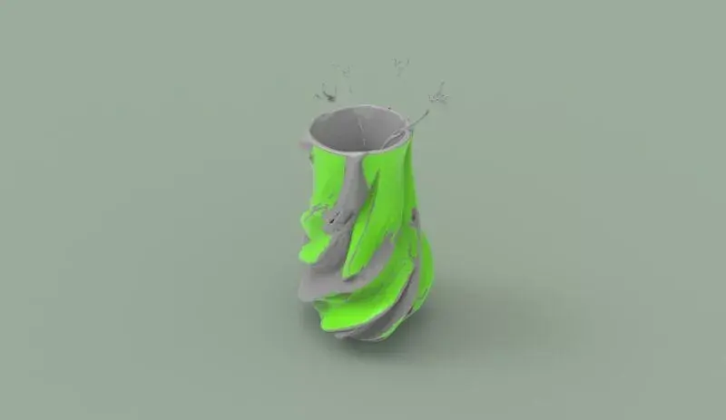 Neon Kinetic Blossom Vase 3D print model