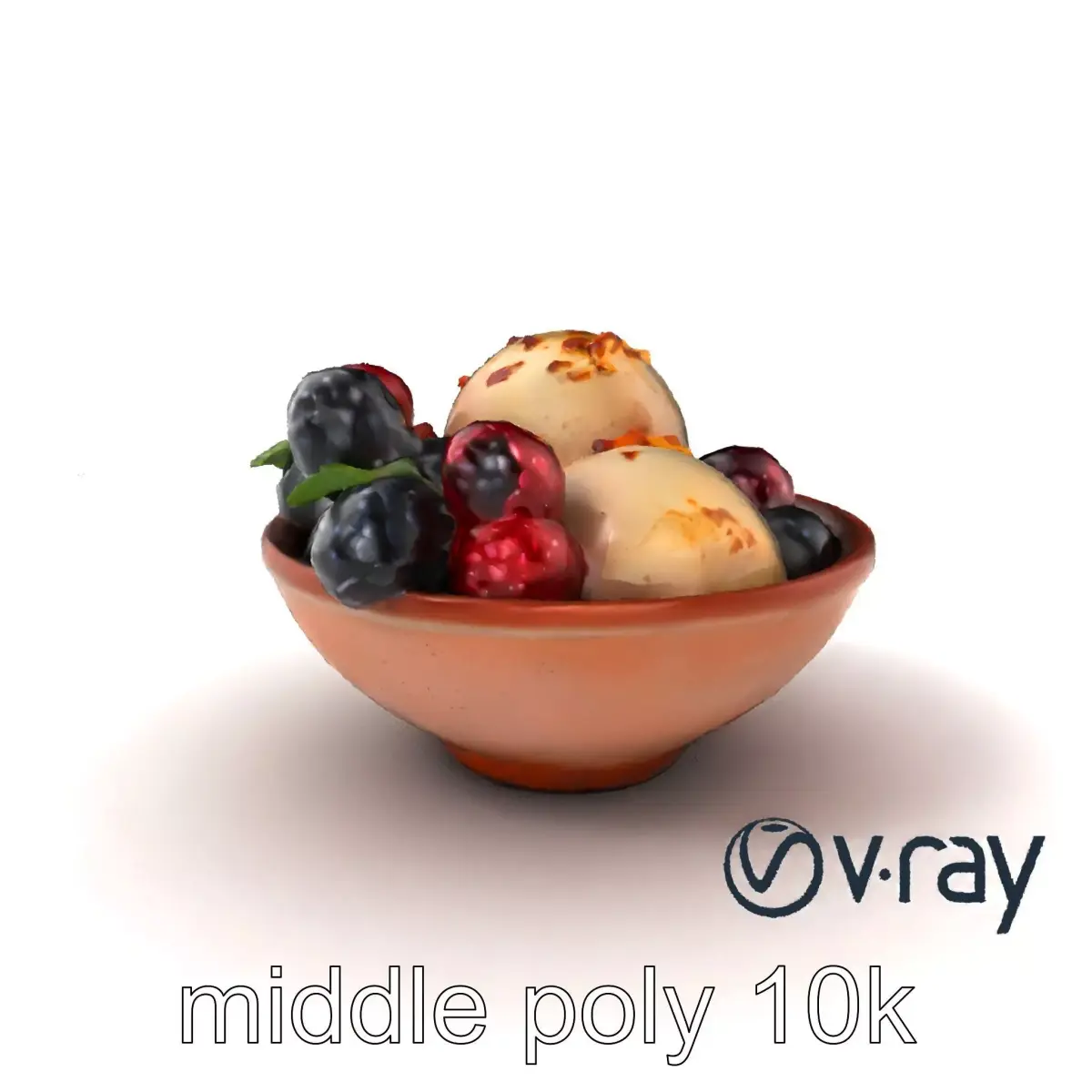 Historic-inspired Clay Bowl with Wild Berry Sorbet model pack Low-poly 3D model