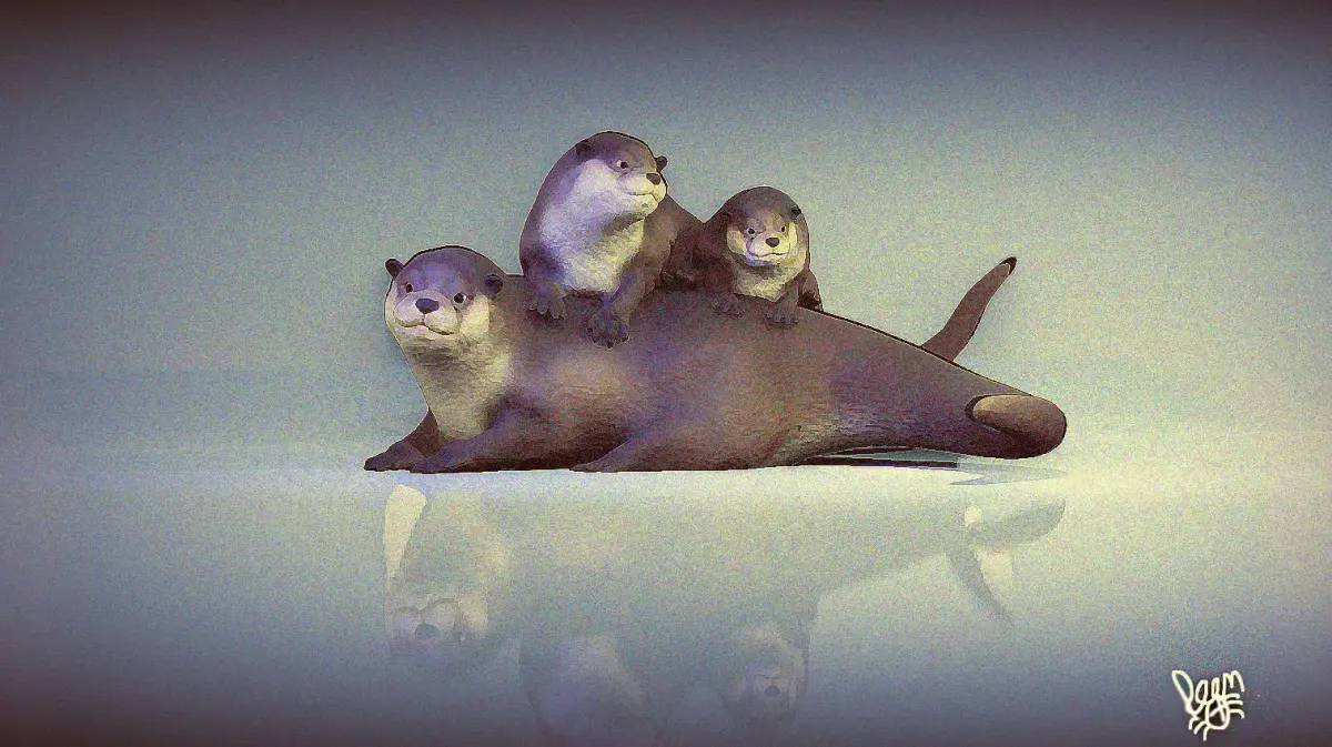 otters three 3D model