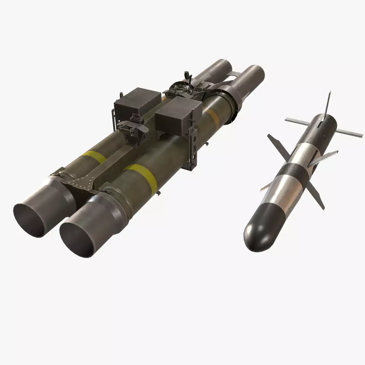 Missile Launcher BGM-71D TOW-2 X2 3D model