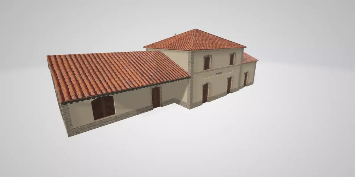 Anghiari railway station Low-poly 3D model