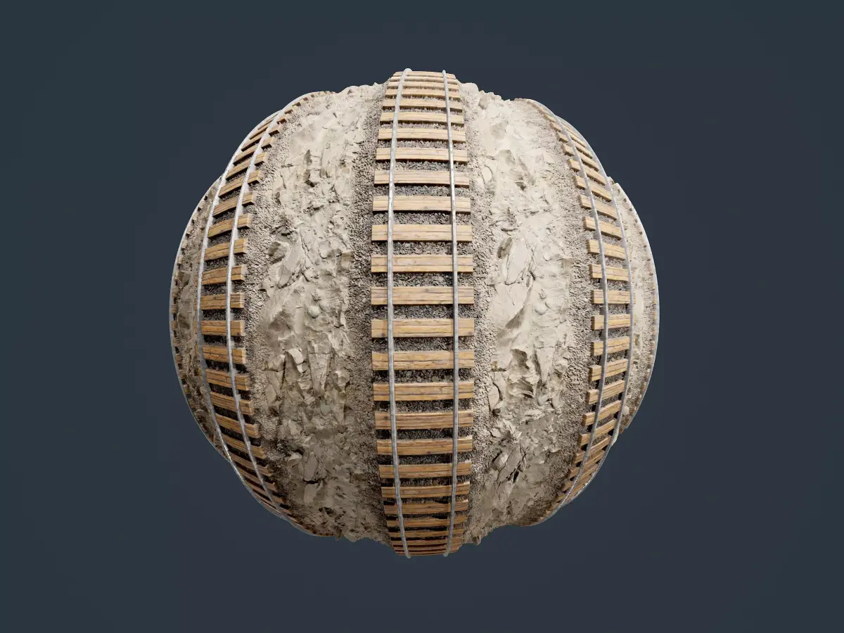 Train Tracks Seamless PBR Texture 05 Texture