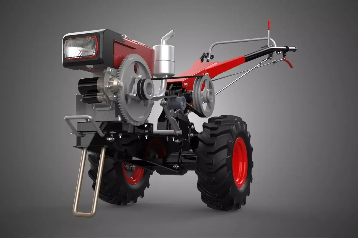 HAND WALKING TRACTOR DIESEL ENGINE ELECTRIC POWER STARTER MOTOR 3D model