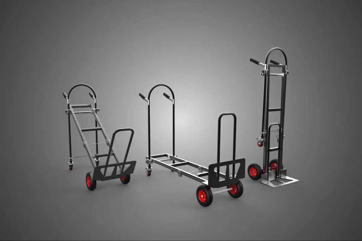 3 IN 1 BLACK CONVERTIBLE FOLDING HAND TRUCK CART TROLLEY DOLLY 3D model