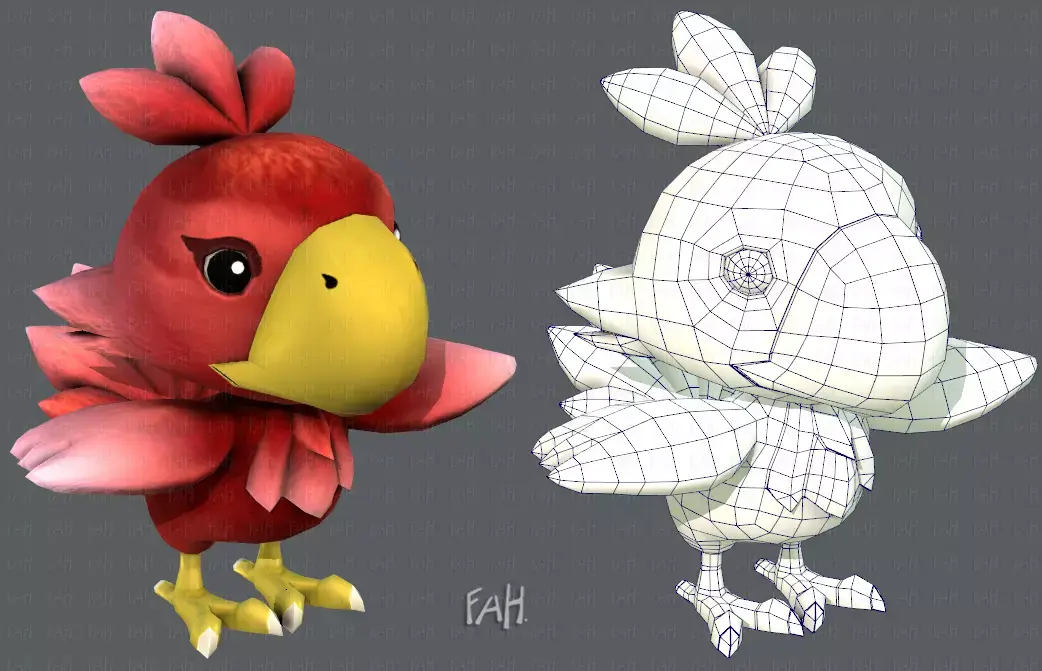 Chocobo Bird Low-poly 3D model