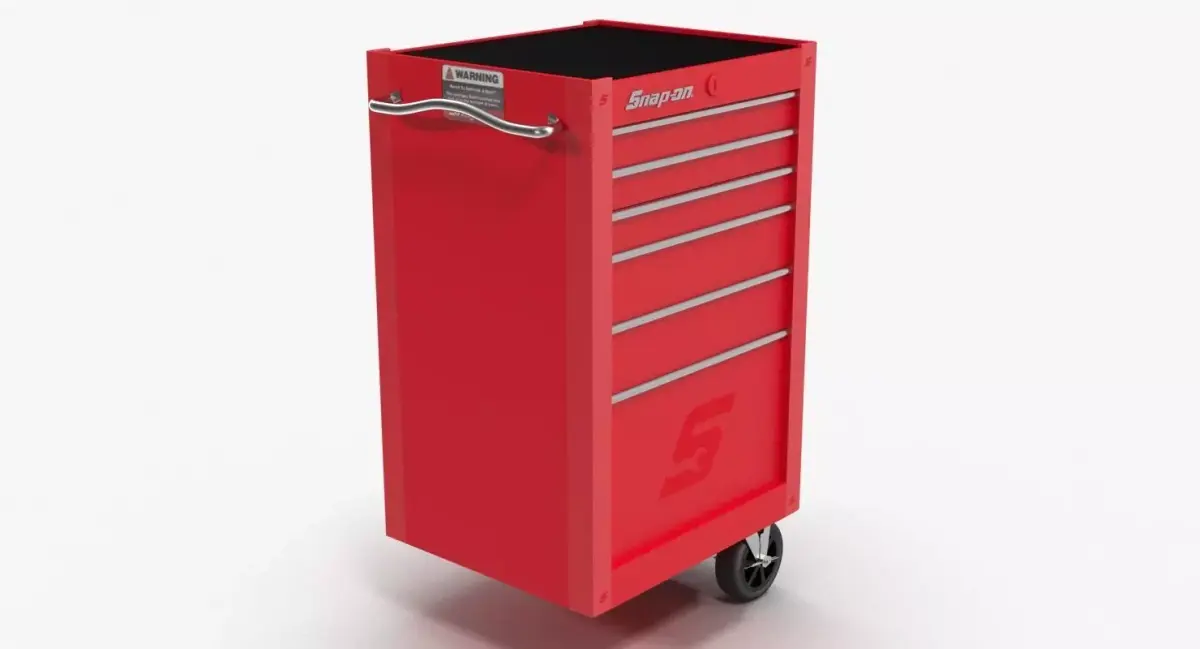 Tool Storage End Red Low-poly 3D model