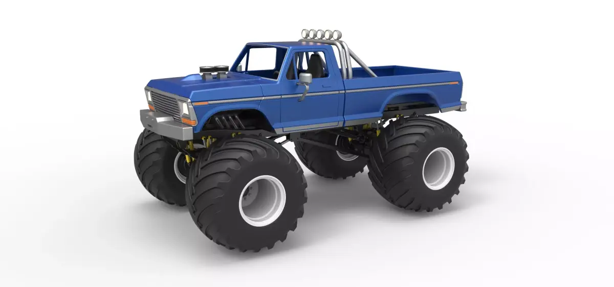 Vintage Monster Truck Scale 1 to 25 3D print model buy