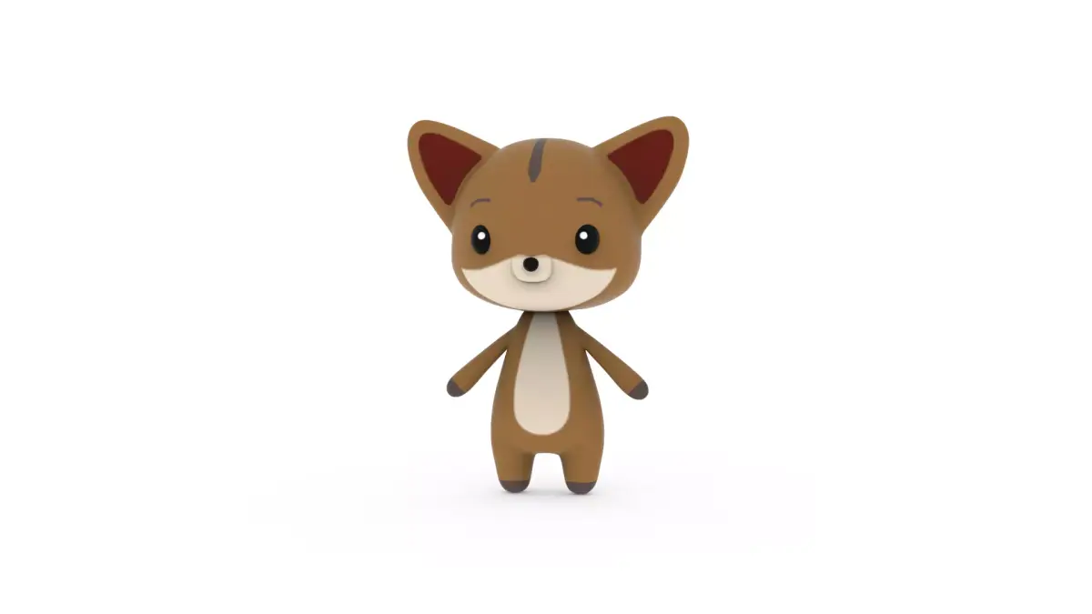 Cartoon Fox v002 character 3D model