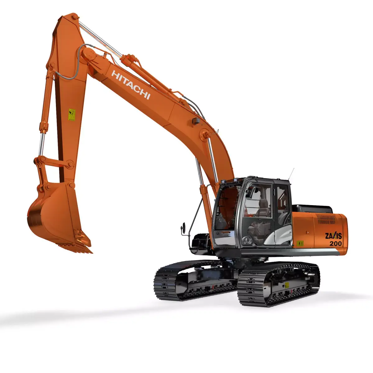 Rigged Hitachi ZX200 Hitachi ZX-5 Series Hydraulic Excavator 3D model
