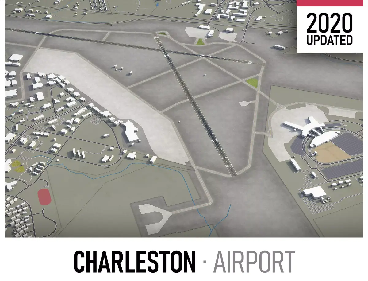 Charleston Airport Low-poly 3D model