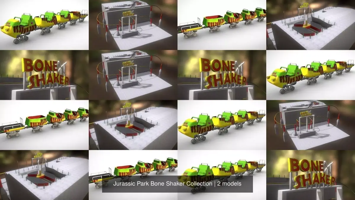 Jurassic Park Bone Shaker Collection 3D Model Pack