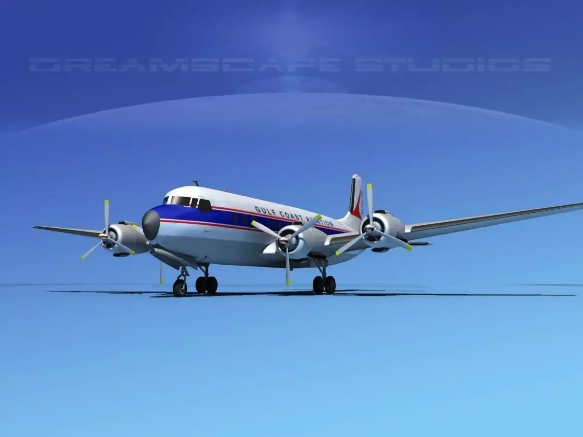 Douglas DC-7B Gulf Coast Aviation 3D model