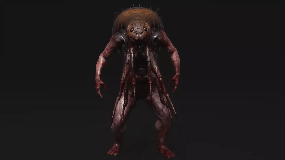 Mutant Flea - Horror Insects Collection Low-poly 3D model