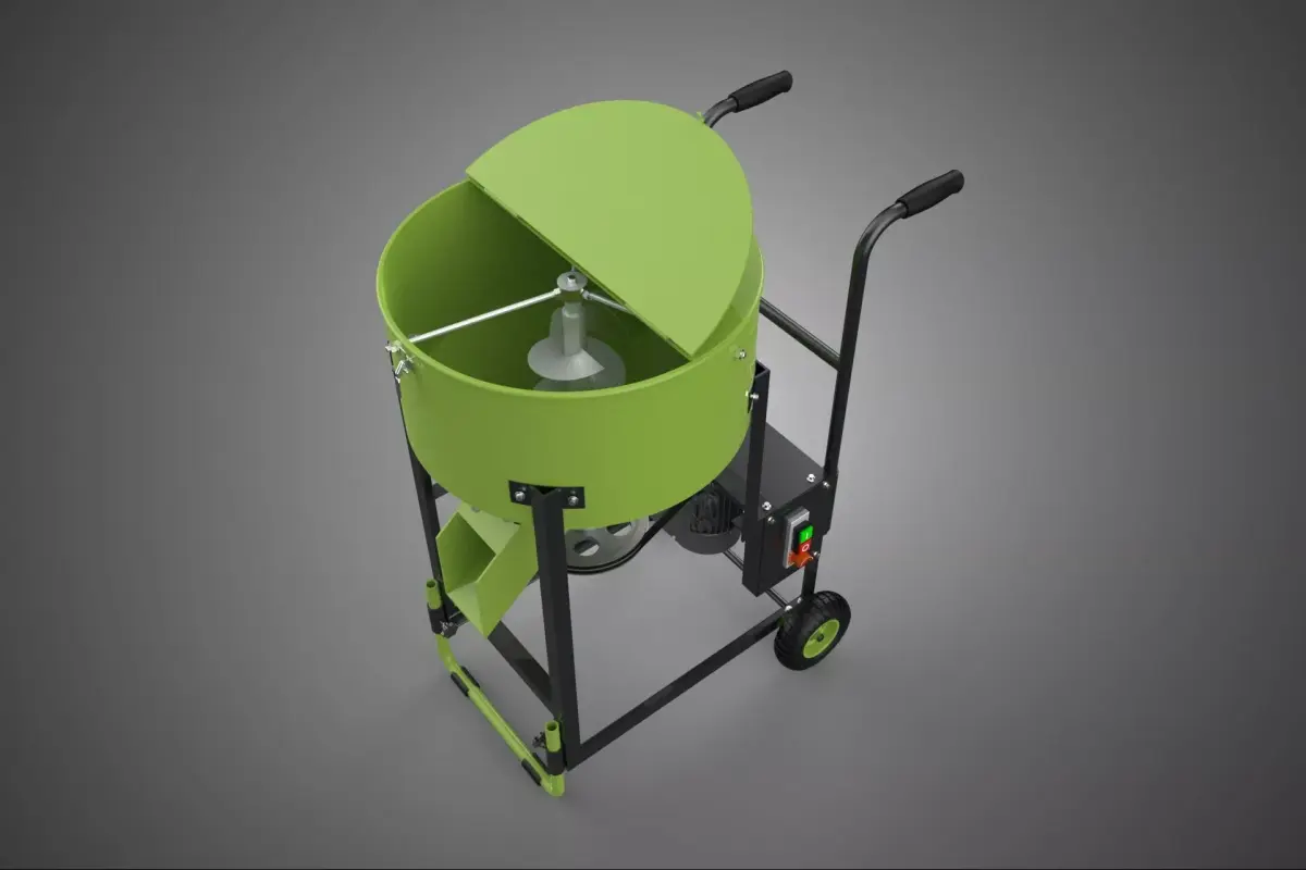 MOBILE BUCKET VERTICAL HELICAL AUGER SCREW MIXER BLENDER GRINDER 3D model