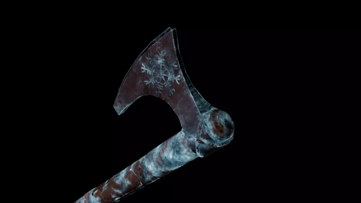 Norse Viking Frost Rune Axe Low-poly 3D model