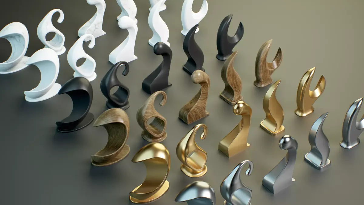 Abstract Statues PBR Low-poly 3D model
