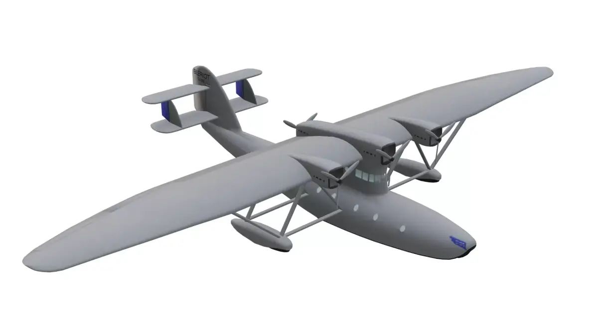 Bleriot 5190 Transatlantic Flying Boat Low-poly 3D model