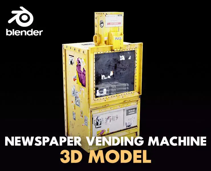 newspaper vending machine Low-poly 3D model