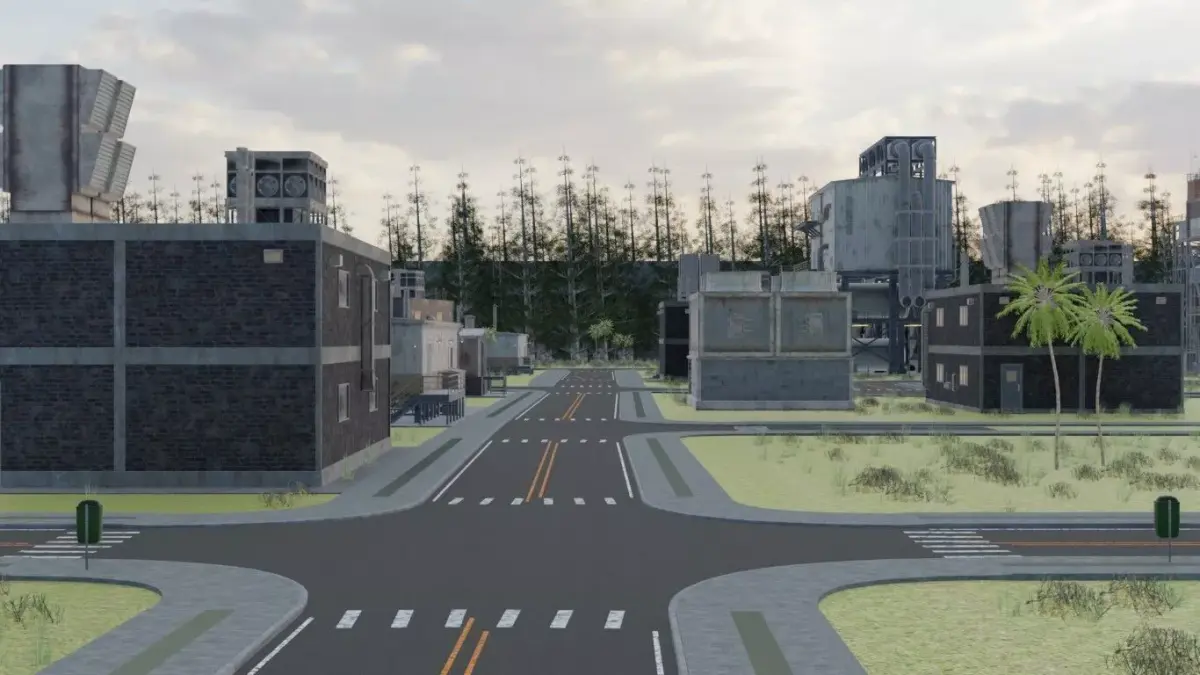 Nuclear Power Plant Layout 3D model
