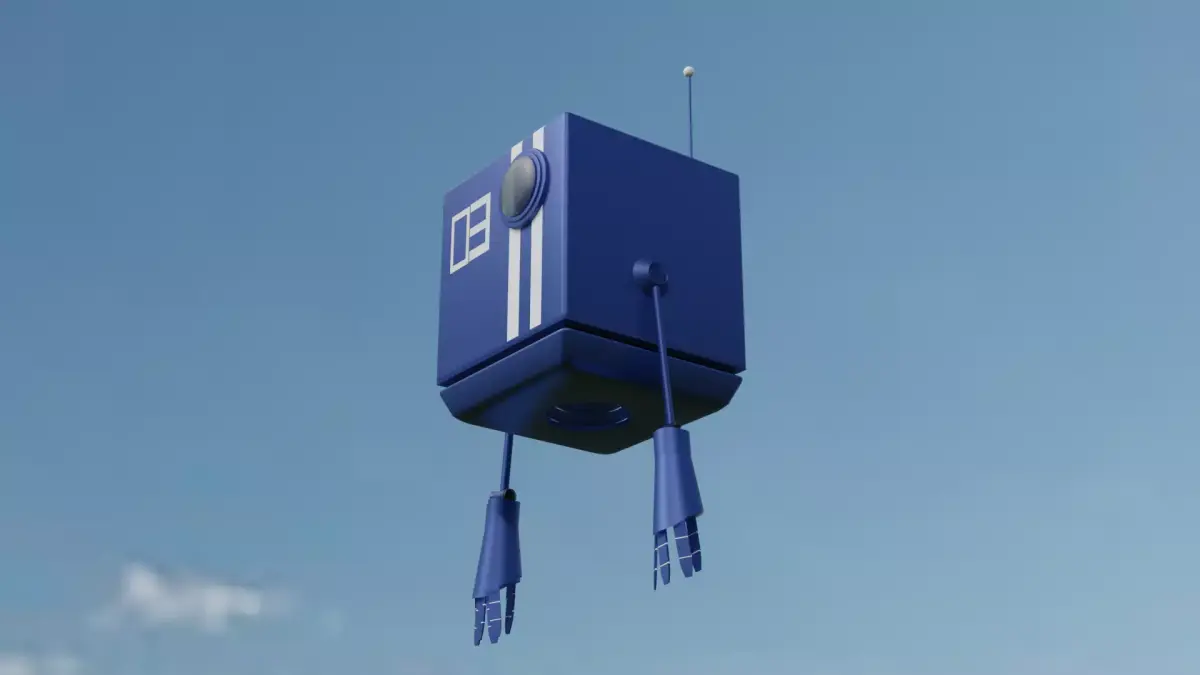 Flying robot Low-poly 3D model