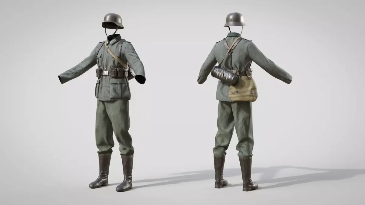 German WWII Infantry Soldier 3D model