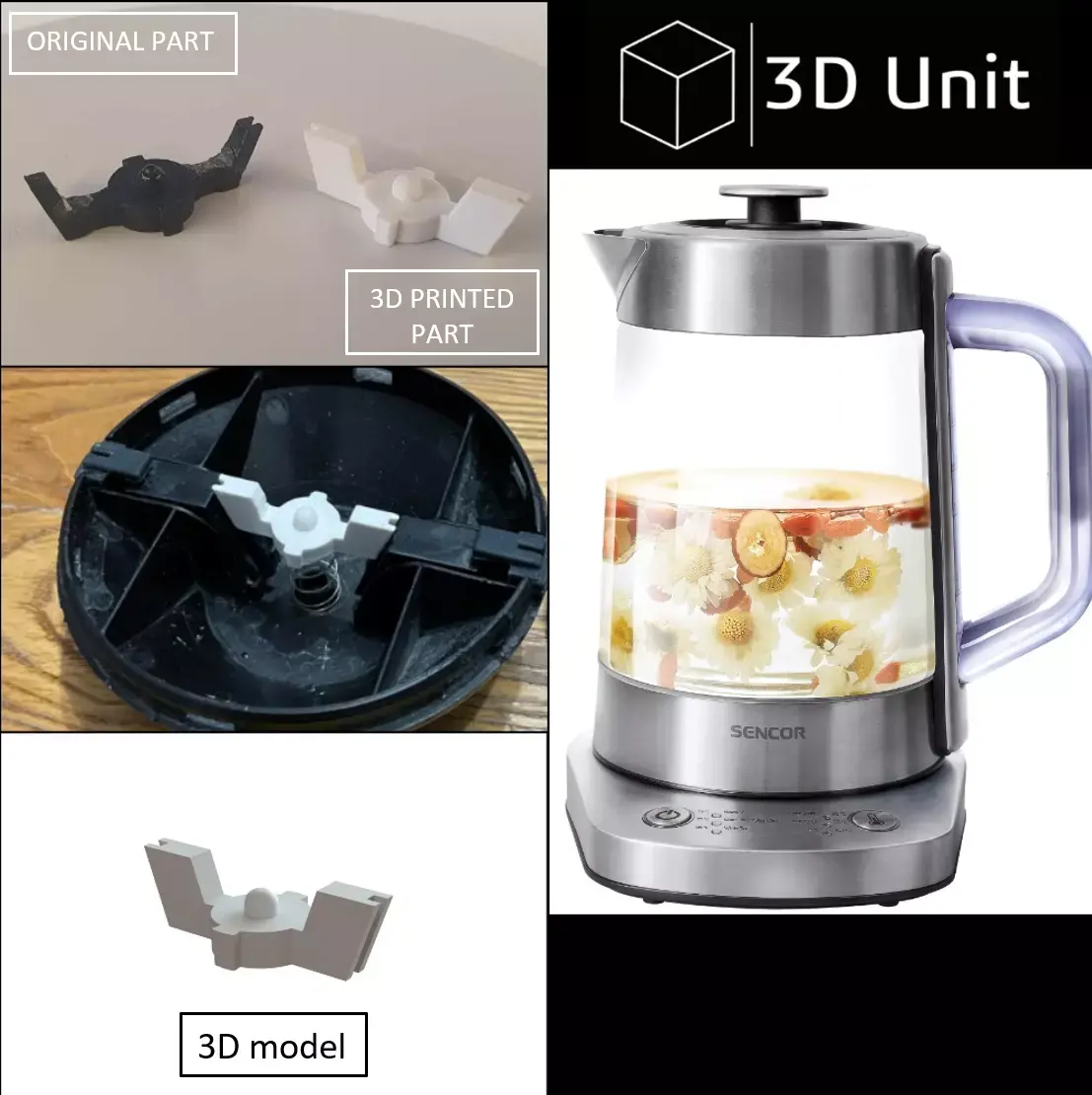 Part of Sencor SWK 1590SS kettle lid 3D print model