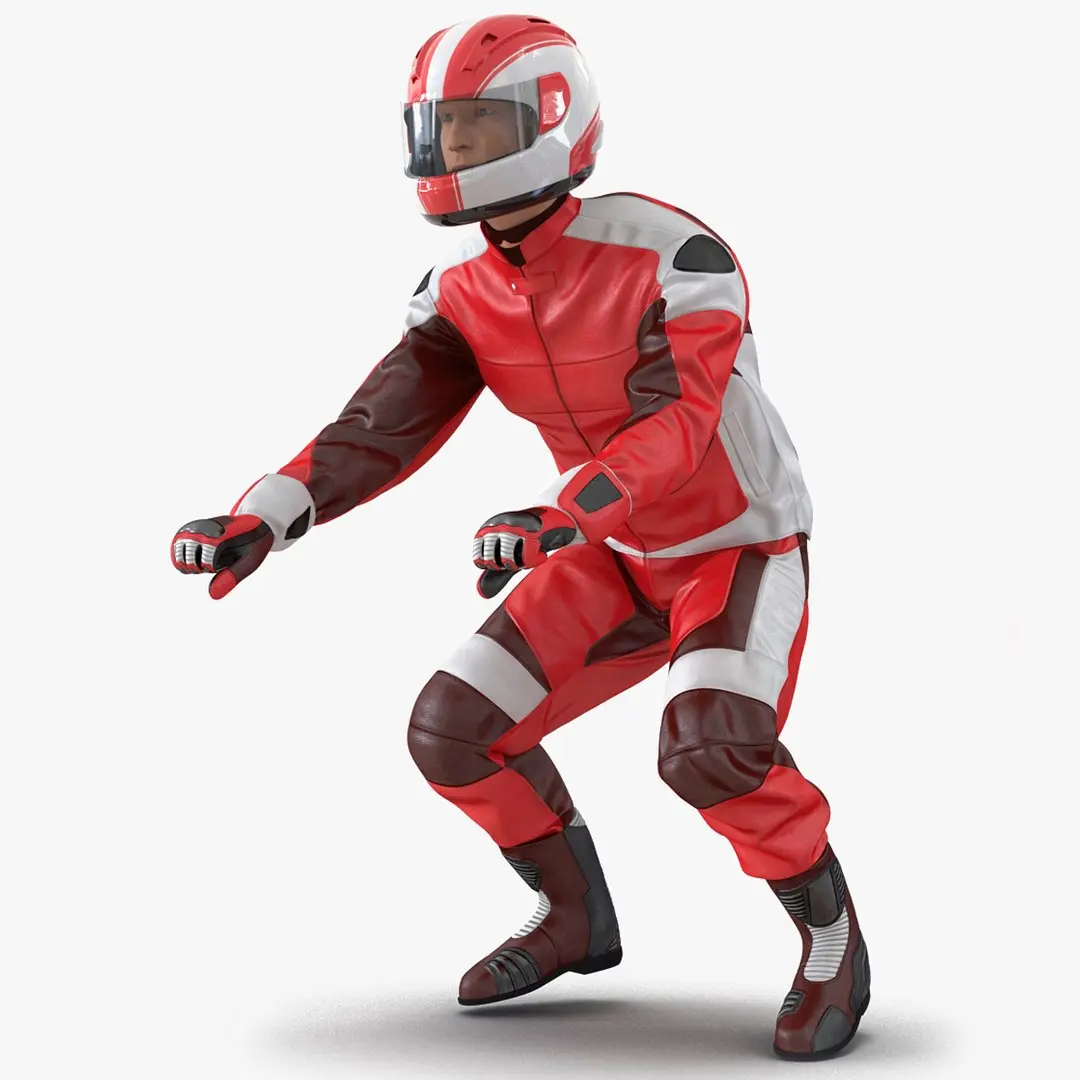 Motorcycle Rider Generic 2 Rigged for Cinema 4D 3D model