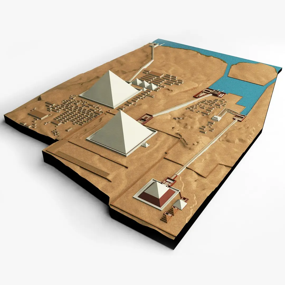 Giza Plateau true scale 3D model