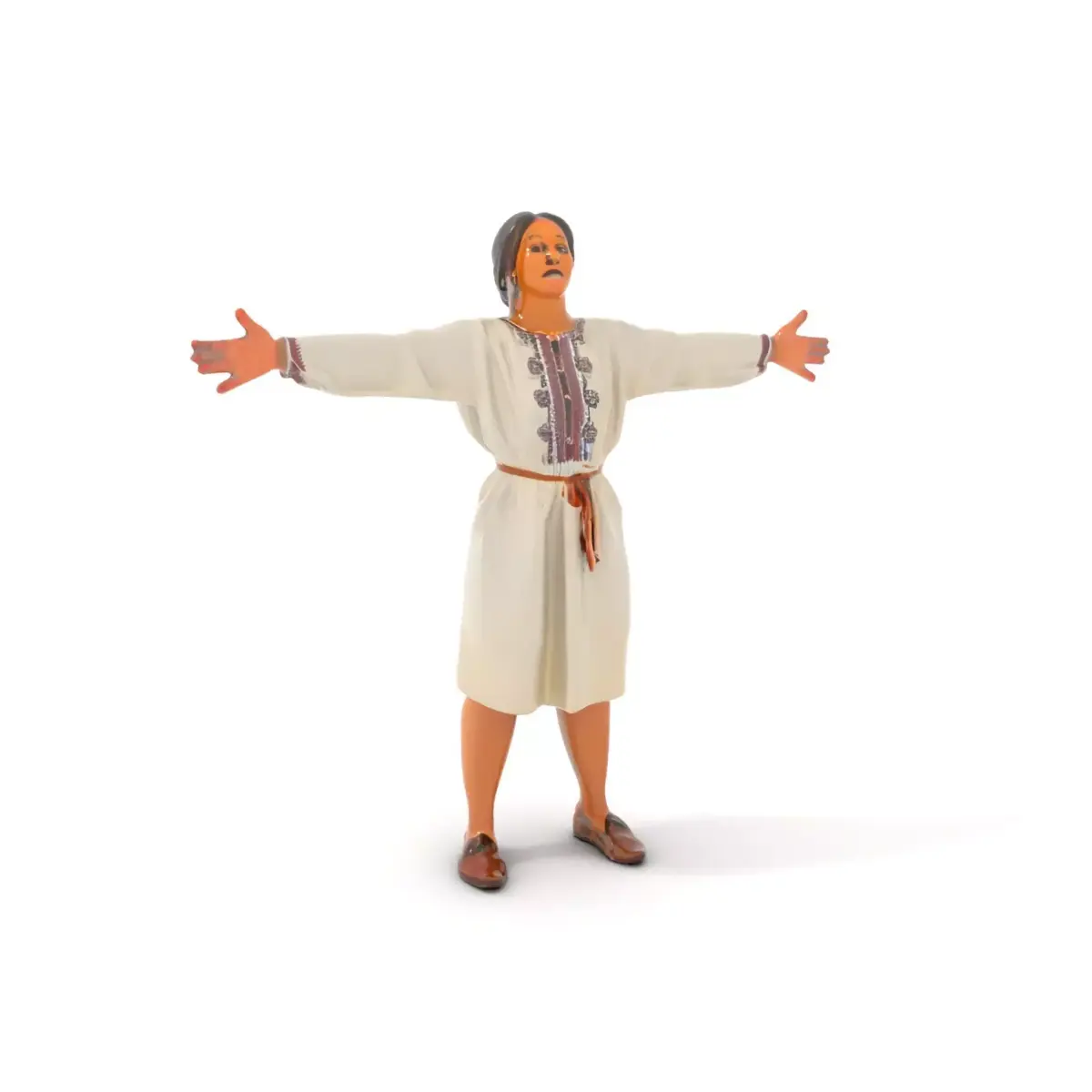 Traditional Dress Character Model Pack with Embroidered Details Low-poly 3D model