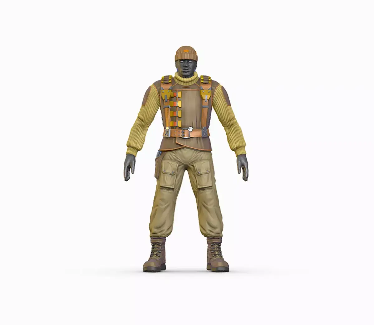 High Poly Male Technician Sweater Leather Jacket Low-poly 3D model buy