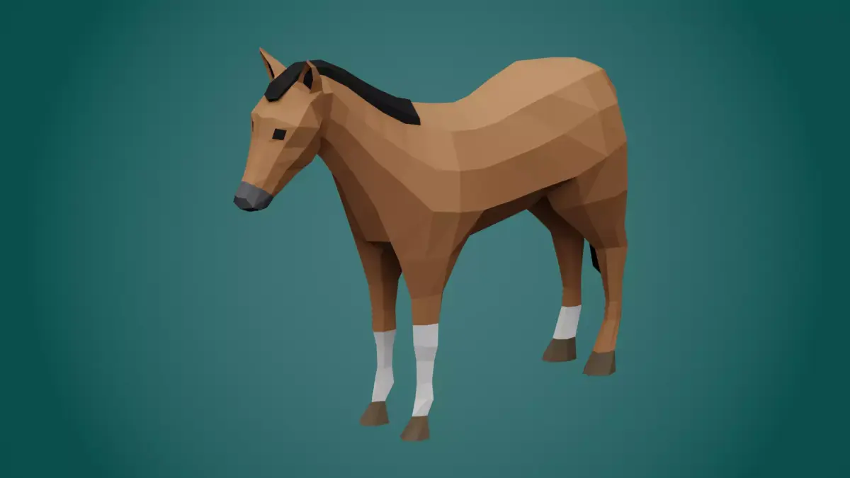 Stylized HORSE Free low-poly 3D model