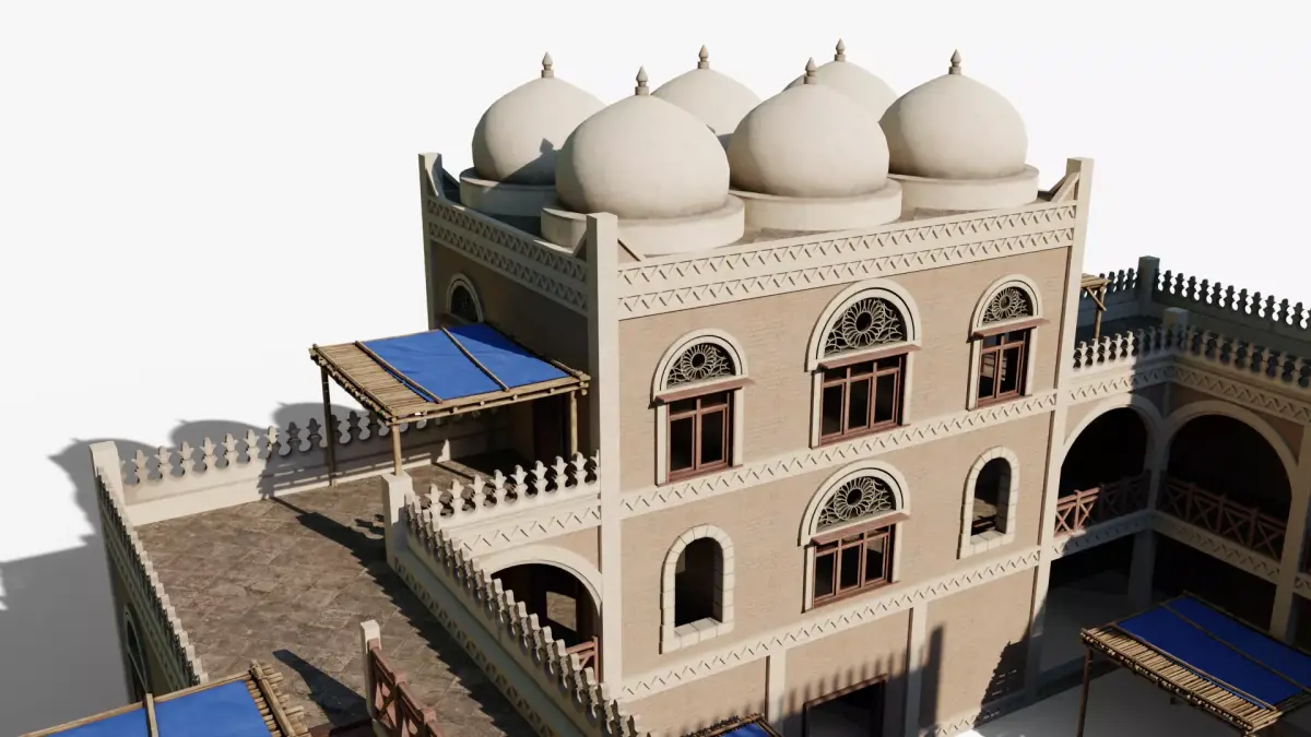 Middle East Apartment Complex Low-poly 3D model
