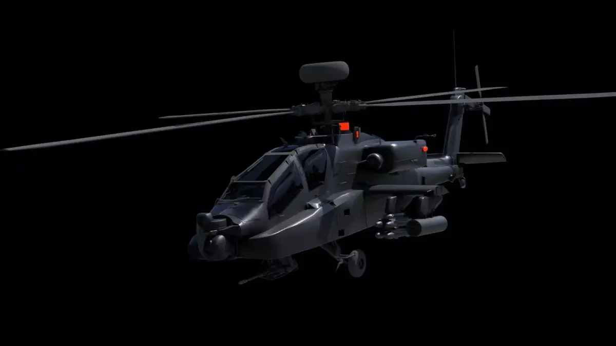 Helicopter Apache Lowpoly 4k Low-poly 3D model