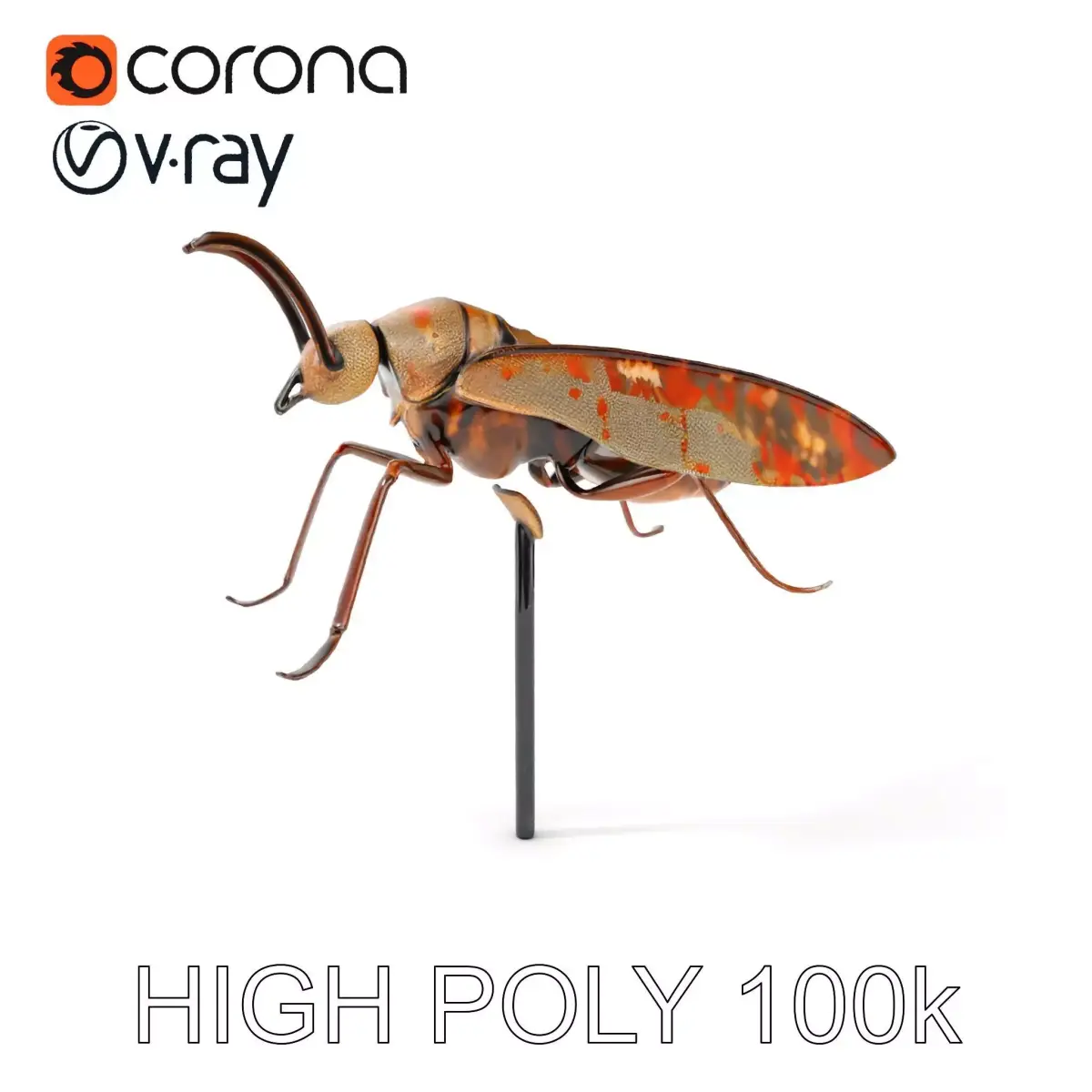 Steampunk Insect Model Pack with Detailed Craftsmanship Low-poly 3D model