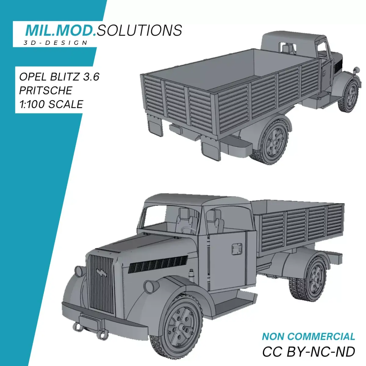Opel Blitz 3 6 WW2 3D print model