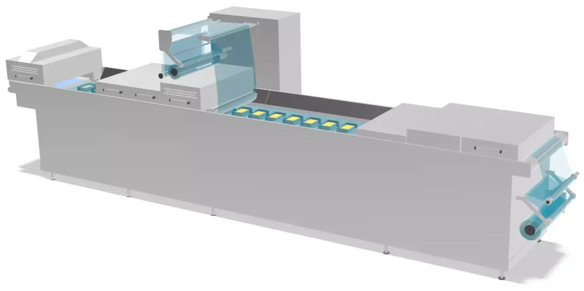 Thermoformer - Packaging machine Low-poly 3D model