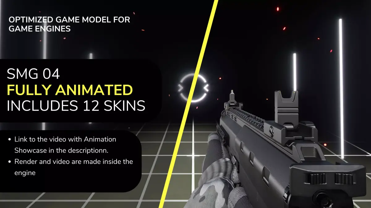 MP7 FPS Animation Low-poly 3D model