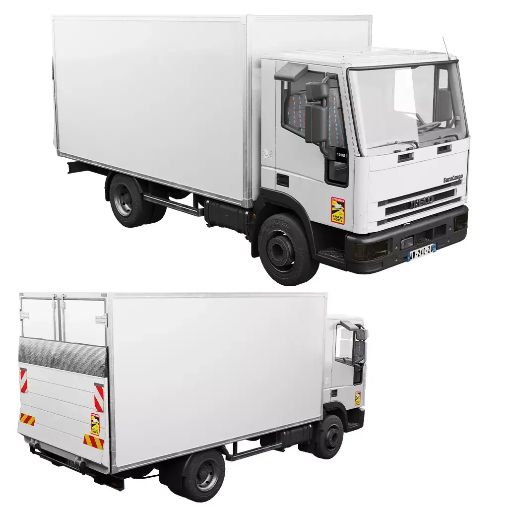 Iveco Eurocargo 100E18 2001 Box Truck Low-poly 3D model