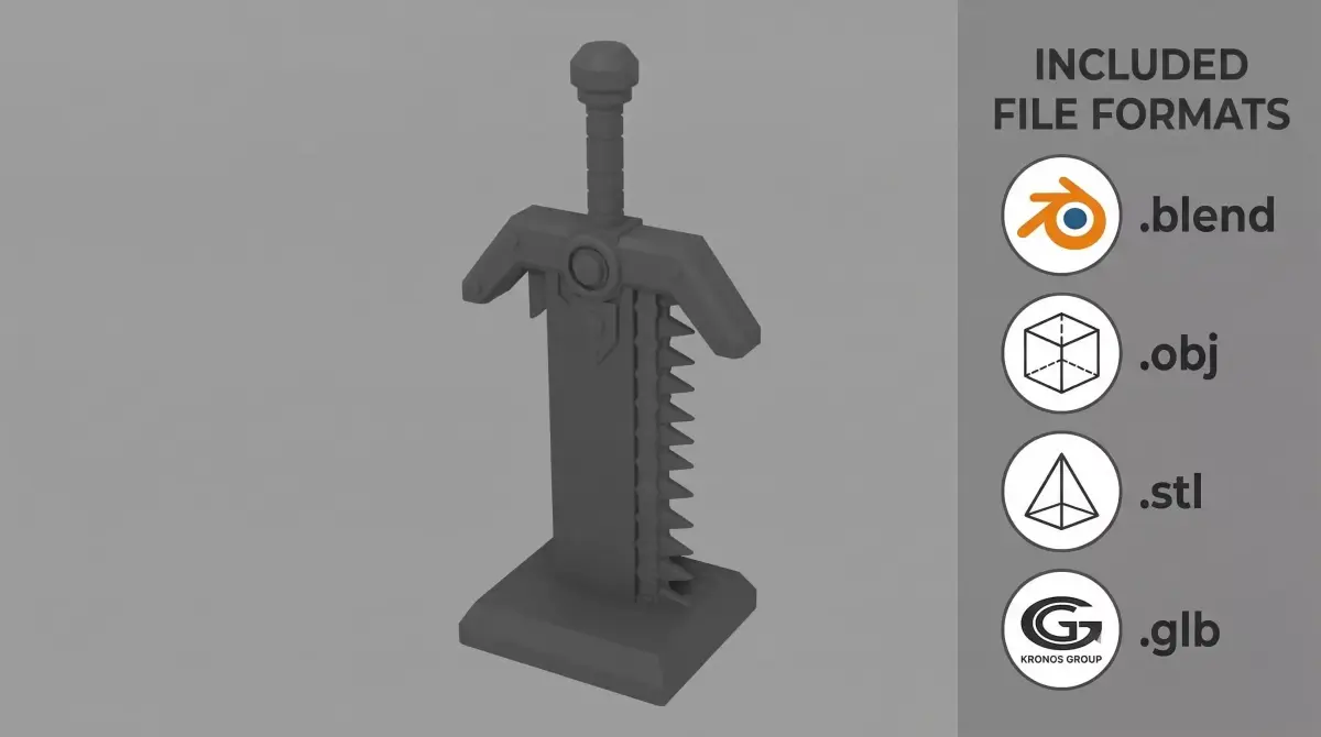 Gothic Future Saw Blade Sword High Detail Cosplay Miniature Prop 3D print model