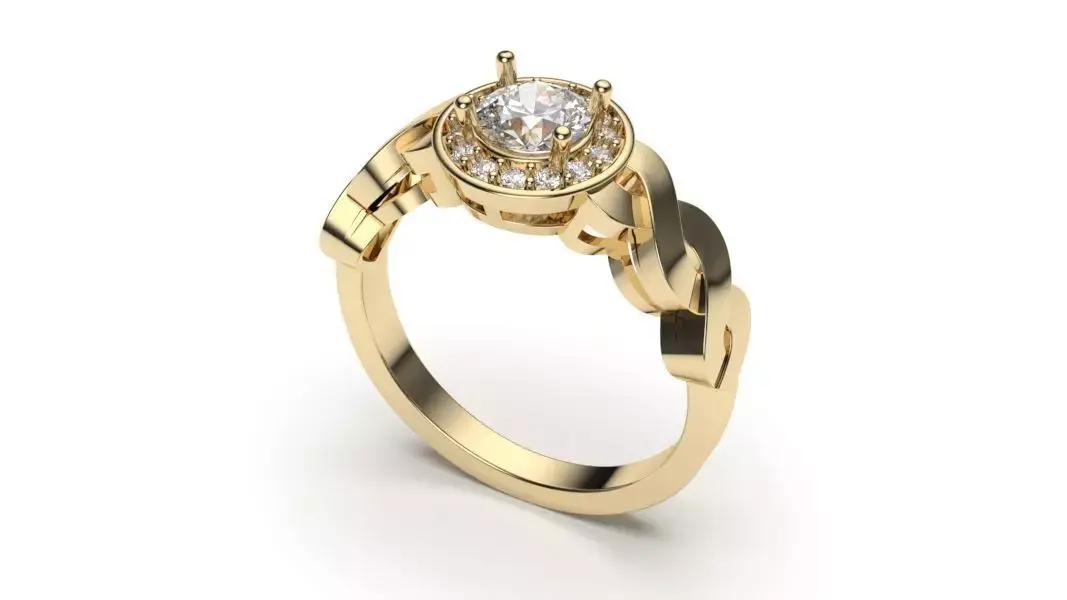 solitaire with ring sizes  8 part S119 3D print model