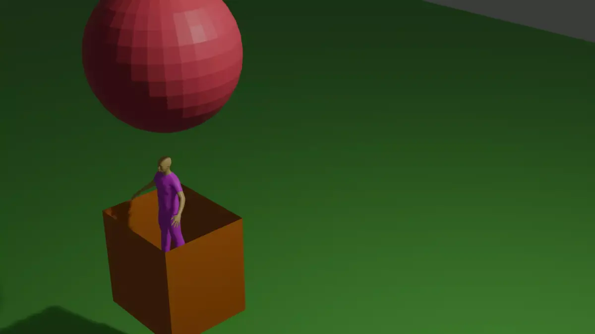 This is an animation of a man in an air balloon Free 3D model
