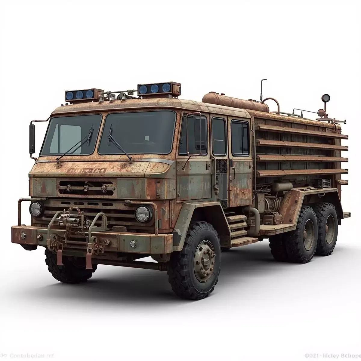 Rusted Apocalypse Pickup Truck 3D Model Low-poly 3D model