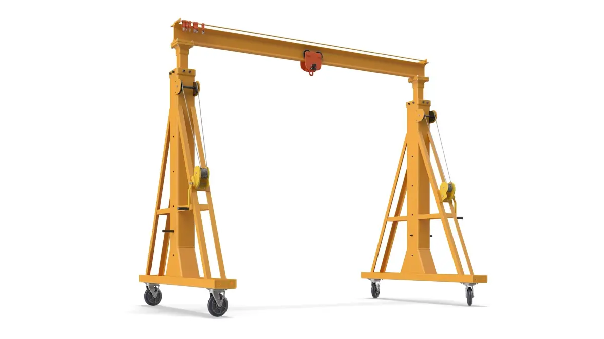 Portable Gantry Crane Frame with Roller Trolley 3D model