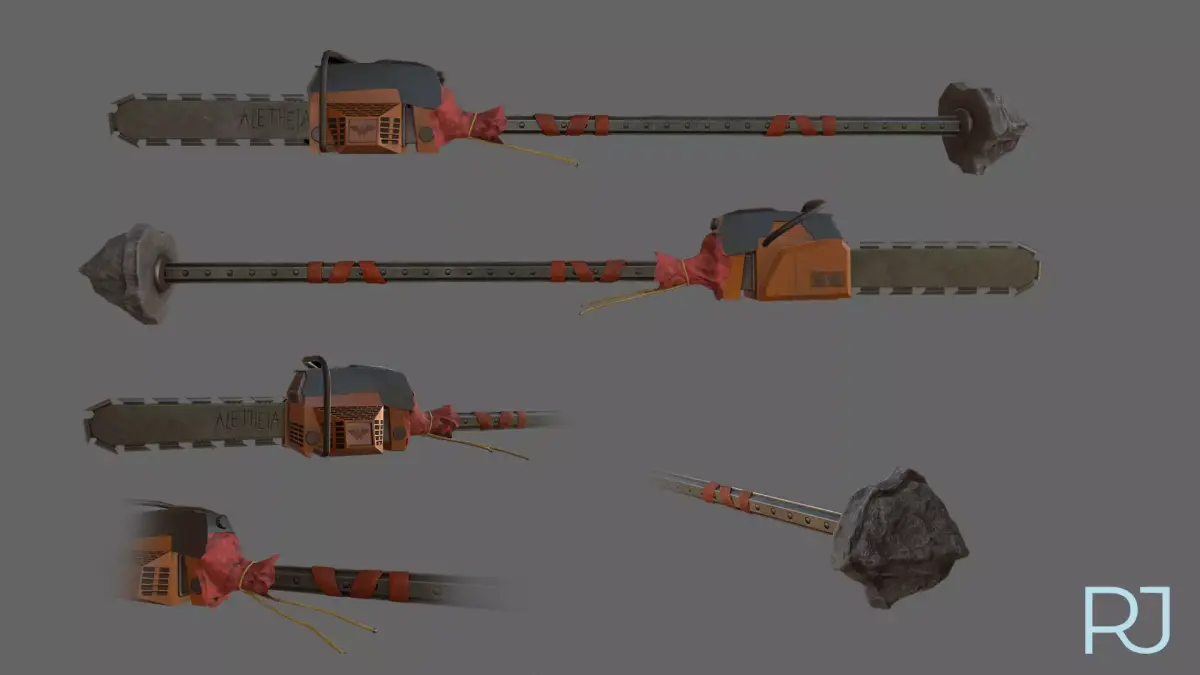 Wonder Woman Chainsaw Weapon Low-poly 3D model