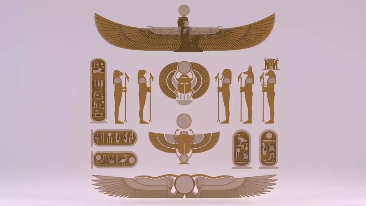 Egyptian Symbols - 048 Low-poly 3D model