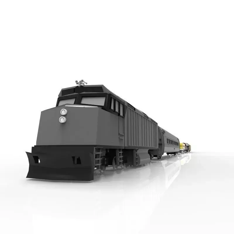 Low Poly Long Train FBX Gamer or Render Low-poly 3D model