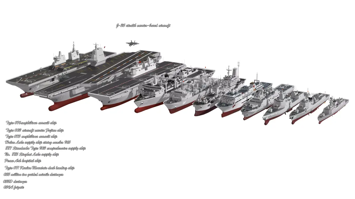 Chinese Navy 003 aircraft carrier Fujian new formation 3D model