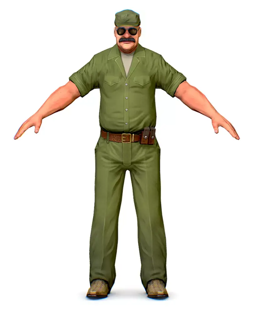 LowPoly Man Boss Slave Driver Chief Solder Low-poly 3D model buy