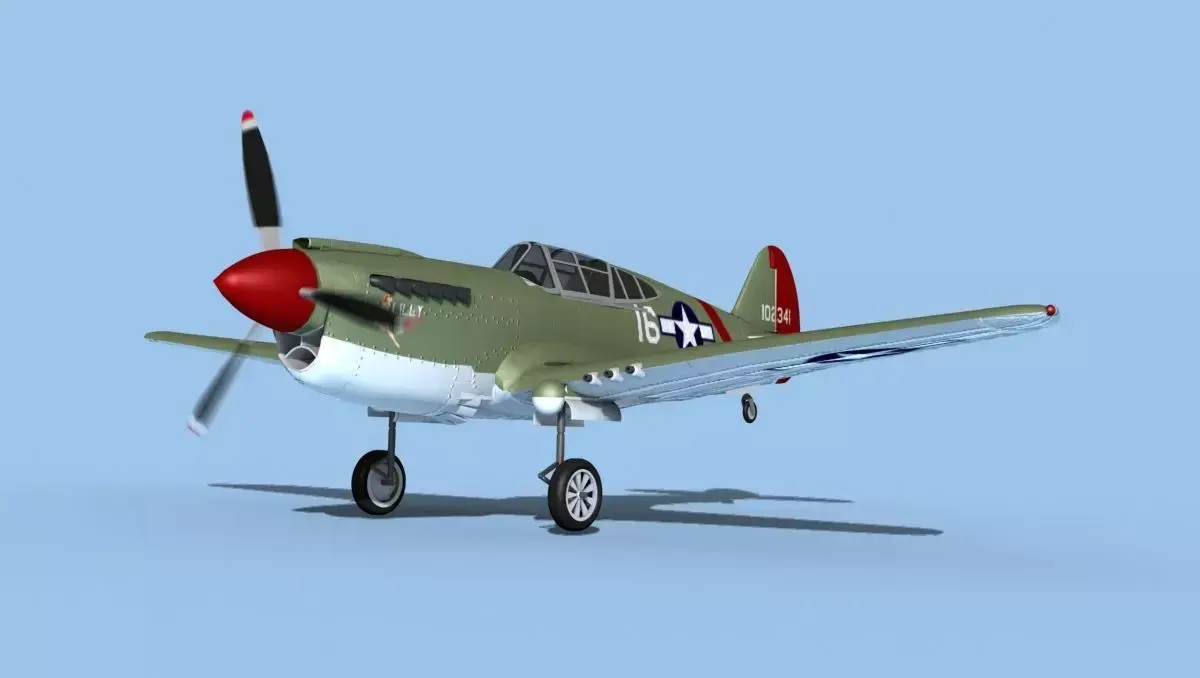 Curtiss P-40F Warhawk V02 USAAF 3D model