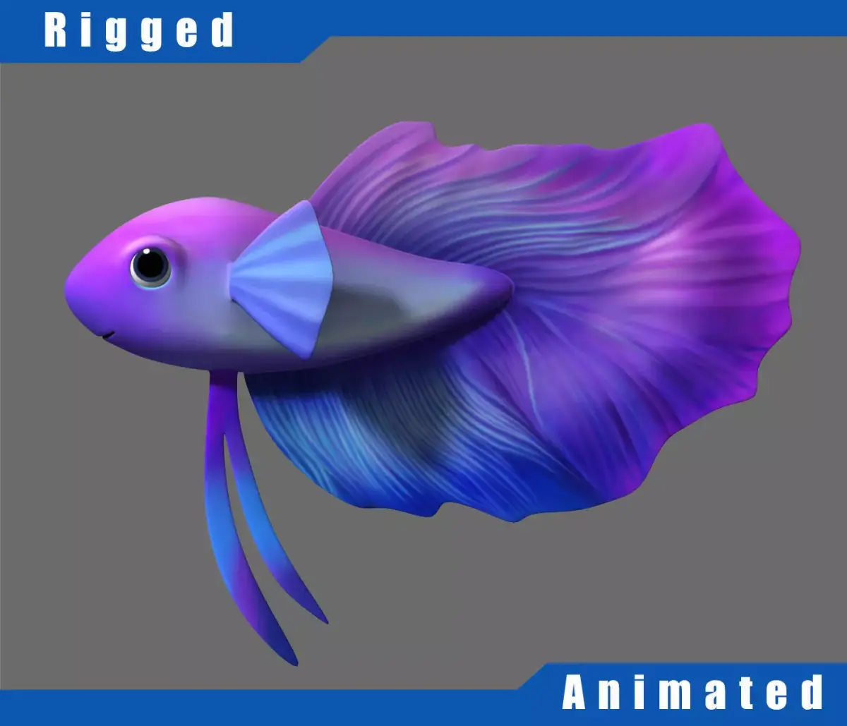 Cartoon Fish05 Rigged 3D model